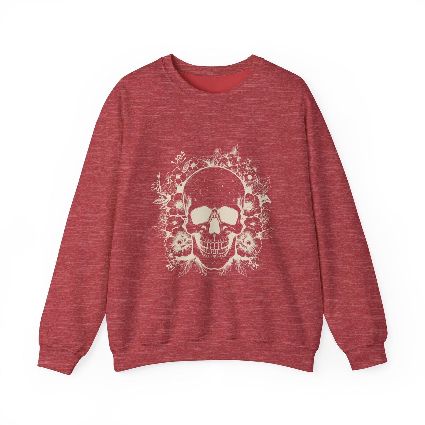 Inked Skull Flowers Unisex Heavy Blend™ Crewneck Sweatshirt