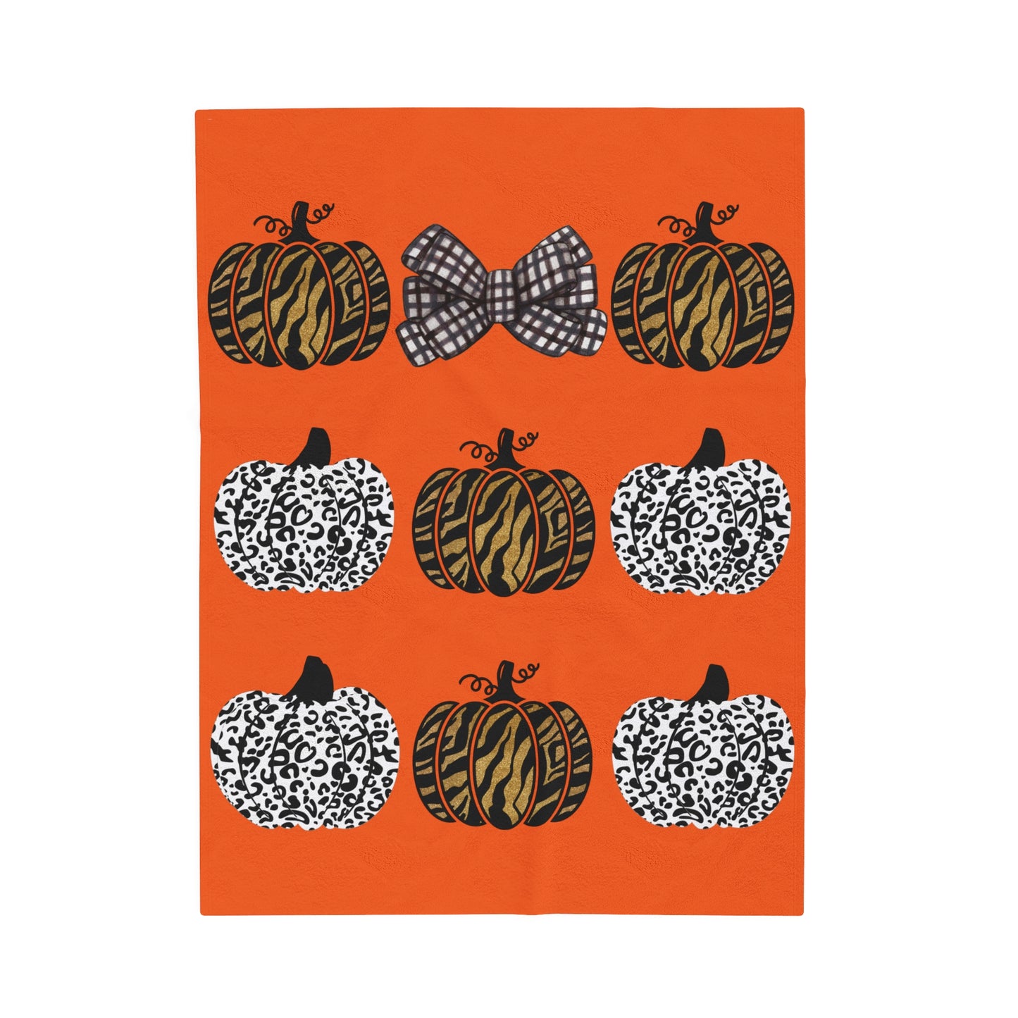 Pumpkin Spice Velveteen Plush Blanket