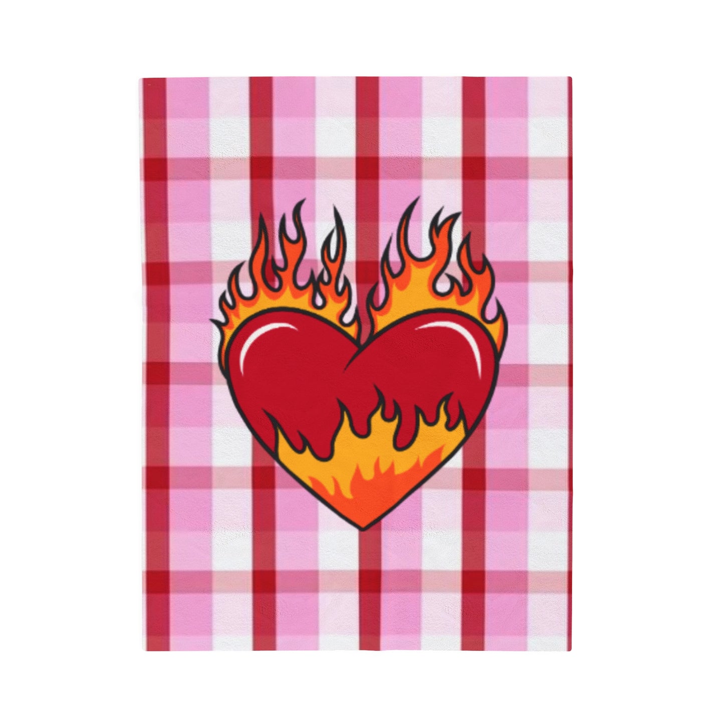 Burning Heart Valentine Velveteen Plush Blanket