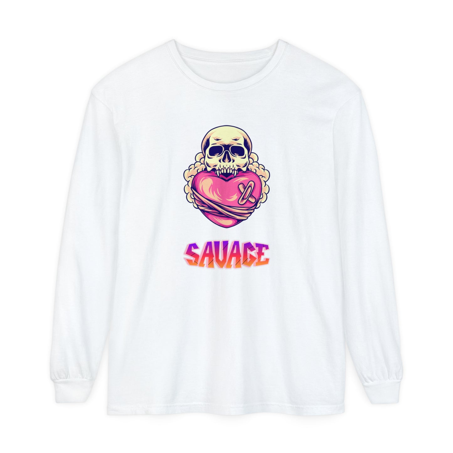 Savage Heart Unisex Garment-dyed Long Sleeve T-Shirt