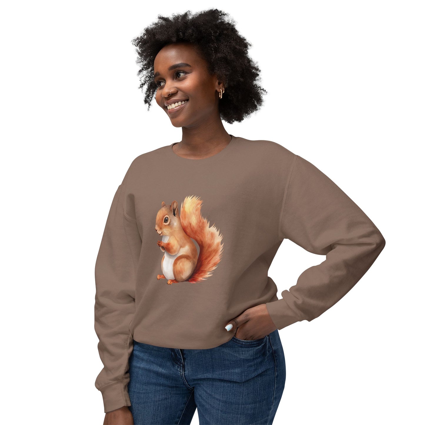 Squirrel Unisex Lightweight Crewneck Sweatshirt