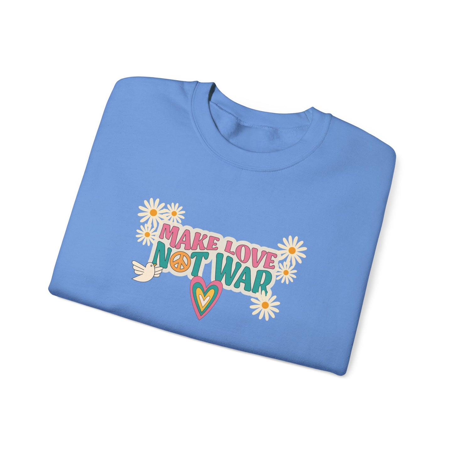 Love Not War Heart Unisex Heavy Blend™ Crewneck Sweatshirt