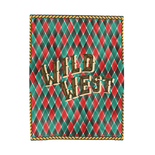 Wild West Velveteen Plush Blanket