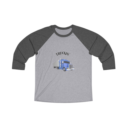 Truckin Truckers Unisex Tri-Blend 3\4 Raglan Tee