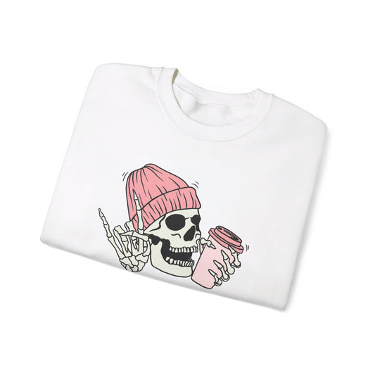 Skelly Pink Coffee Unisex Heavy Blend™ Crewneck Sweatshirt