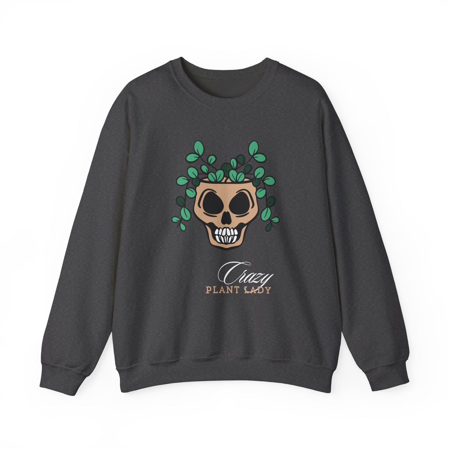 Crazy Plant Lady Skull Unisex Heavy Blend™ Crewneck Sweatshirt