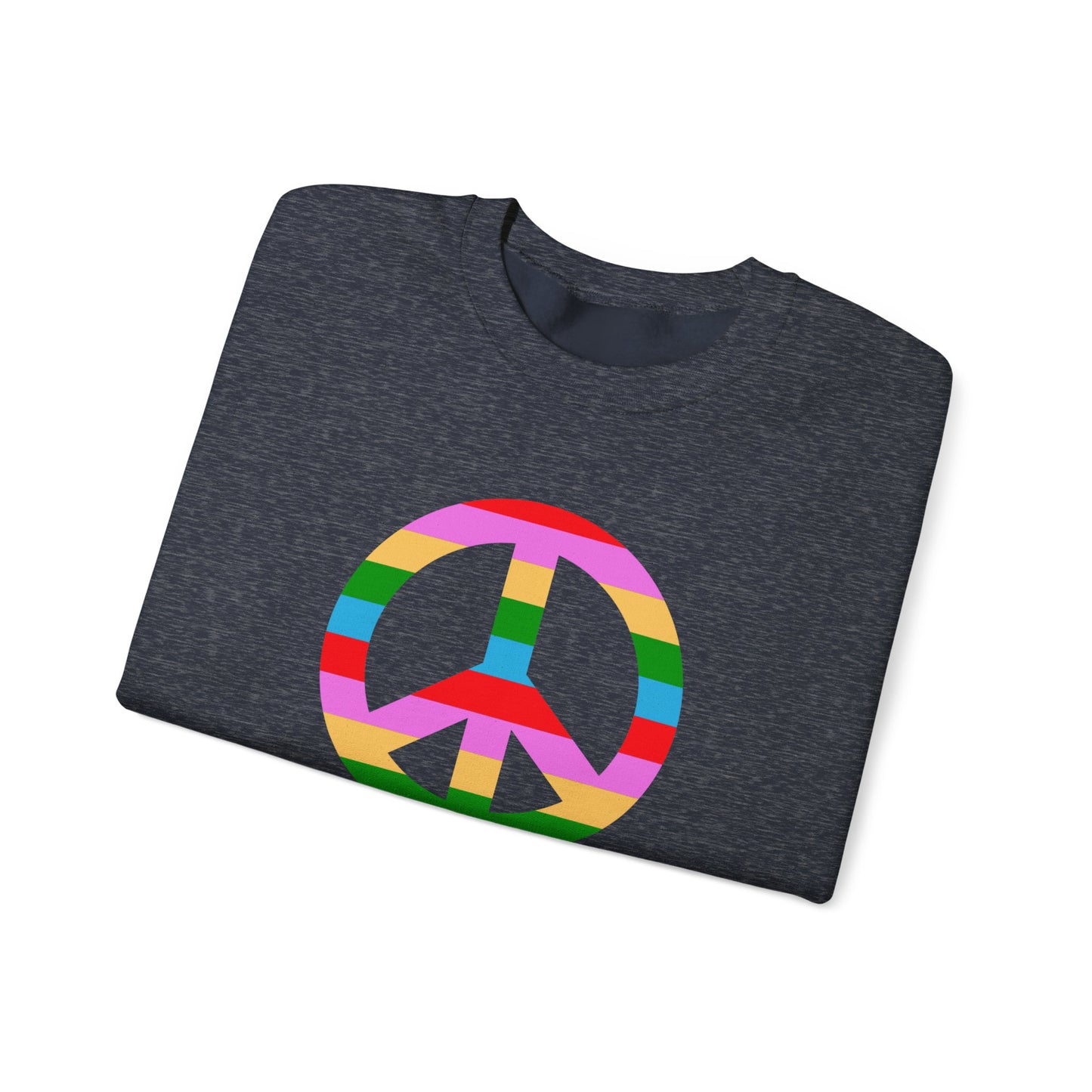 Retro Rainbow Peace Harris Walz Unisex Heavy Blend™ Crewneck Sweatshirt