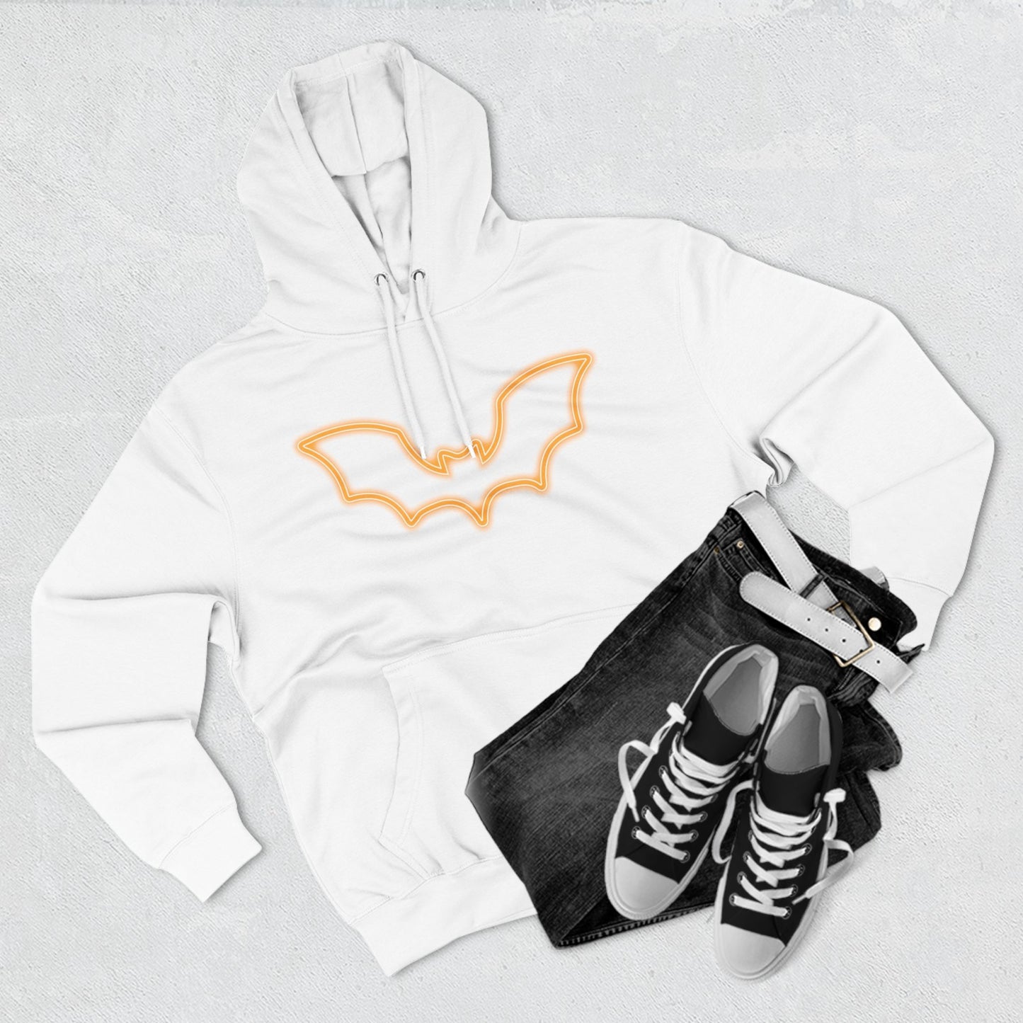 Neon Bat Three-Panel Fleece Hoodie