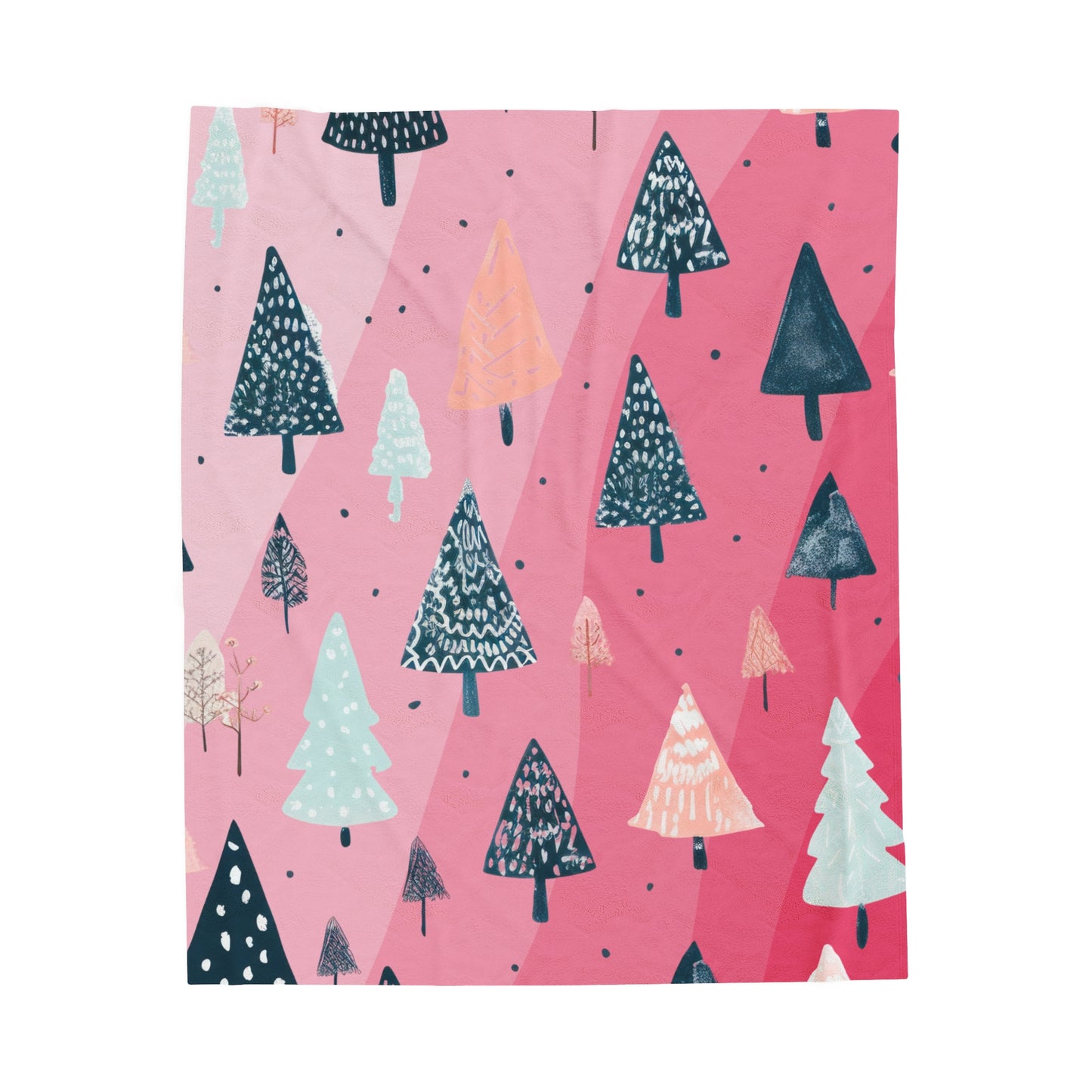 Pink Trees Velveteen Plush Blanket