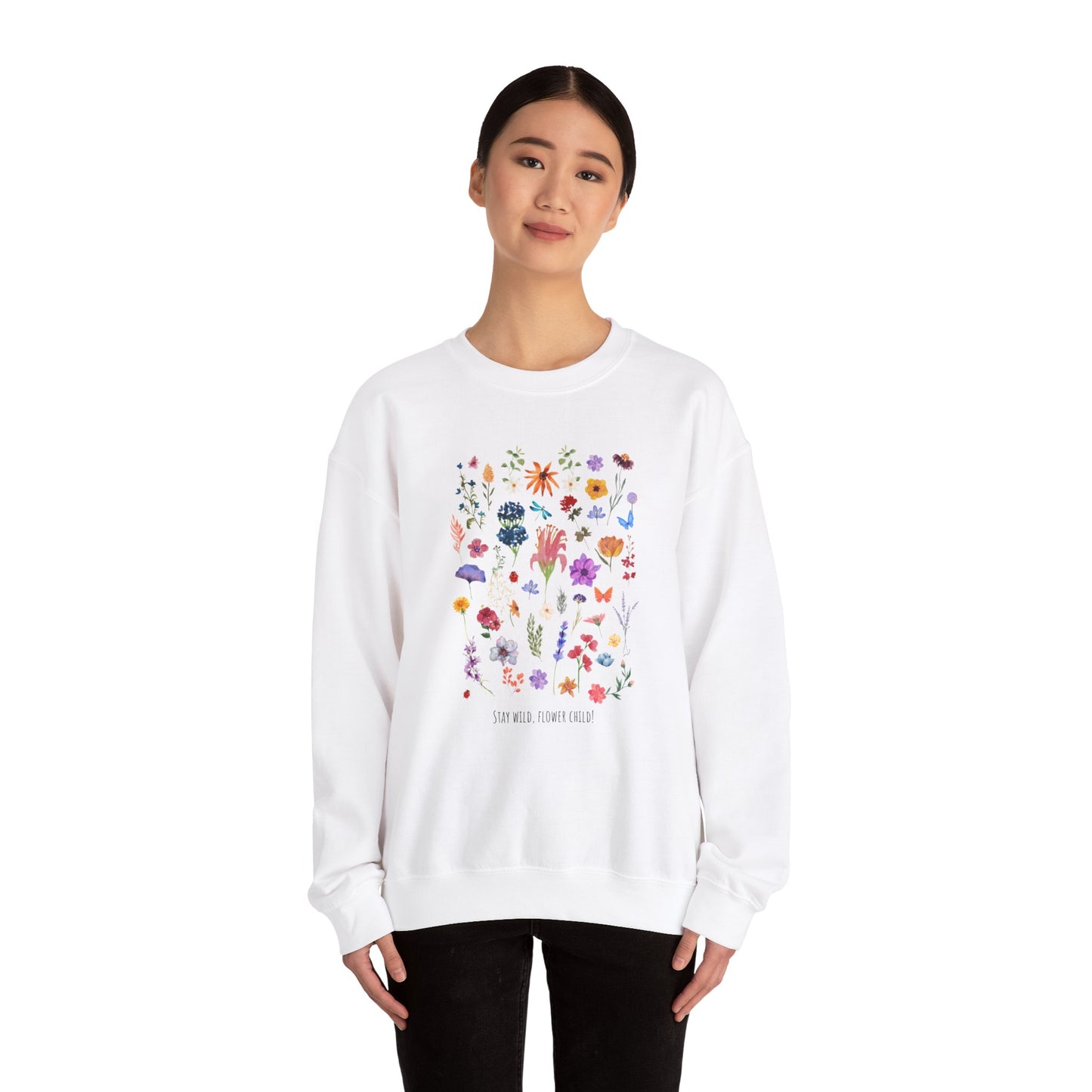 Stay Wild Flower Child Unisex Heavy Blend™ Crewneck Sweatshirt