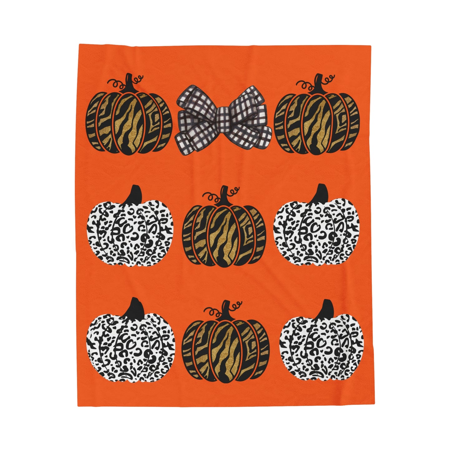 Pumpkin Spice Velveteen Plush Blanket