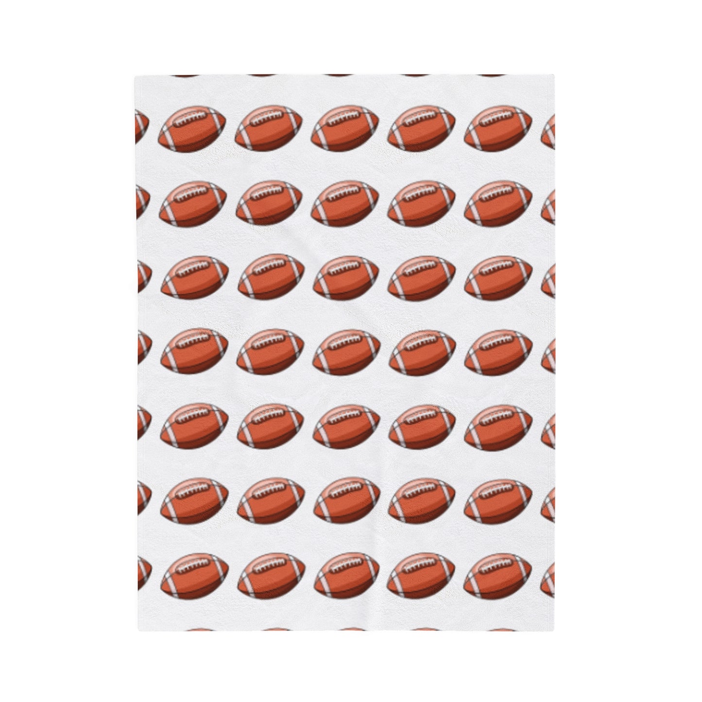 White Footballs Velveteen Plush Blanket