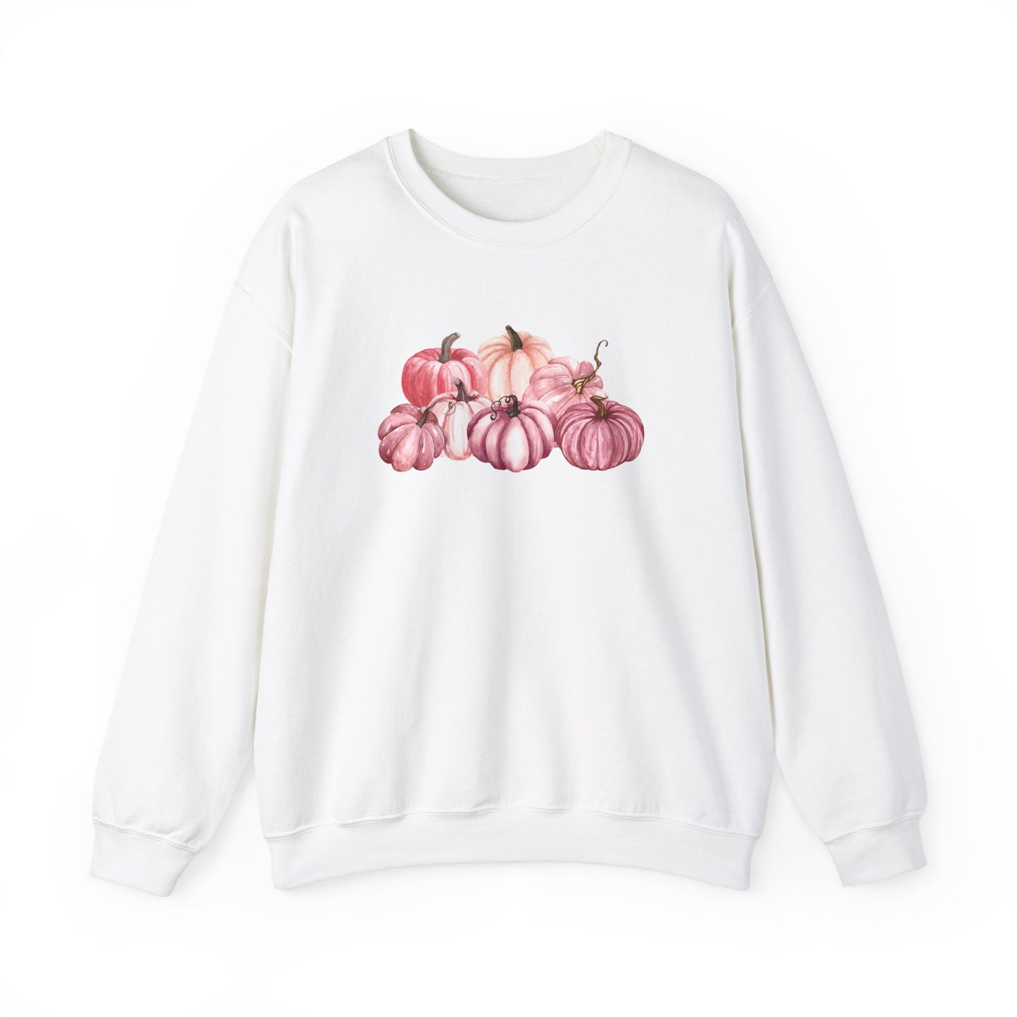 Pink Pumpkin Patch Fall Halloween Thanksgiving Unisex Heavy Blend™ Crewneck Sweatshirt