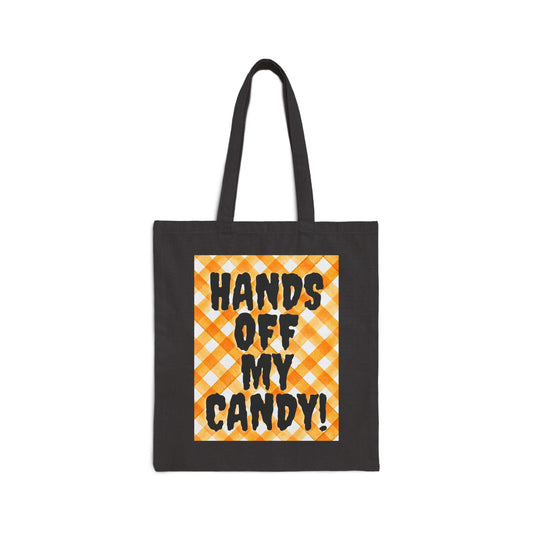 Hands Off Trick or Treat Cotton Canvas Tote Bag