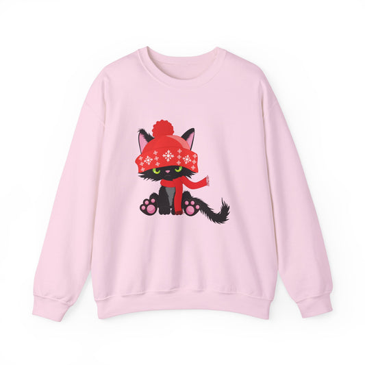 Cold Black Kitty Unisex Heavy Blend™ Crewneck Sweatshirt