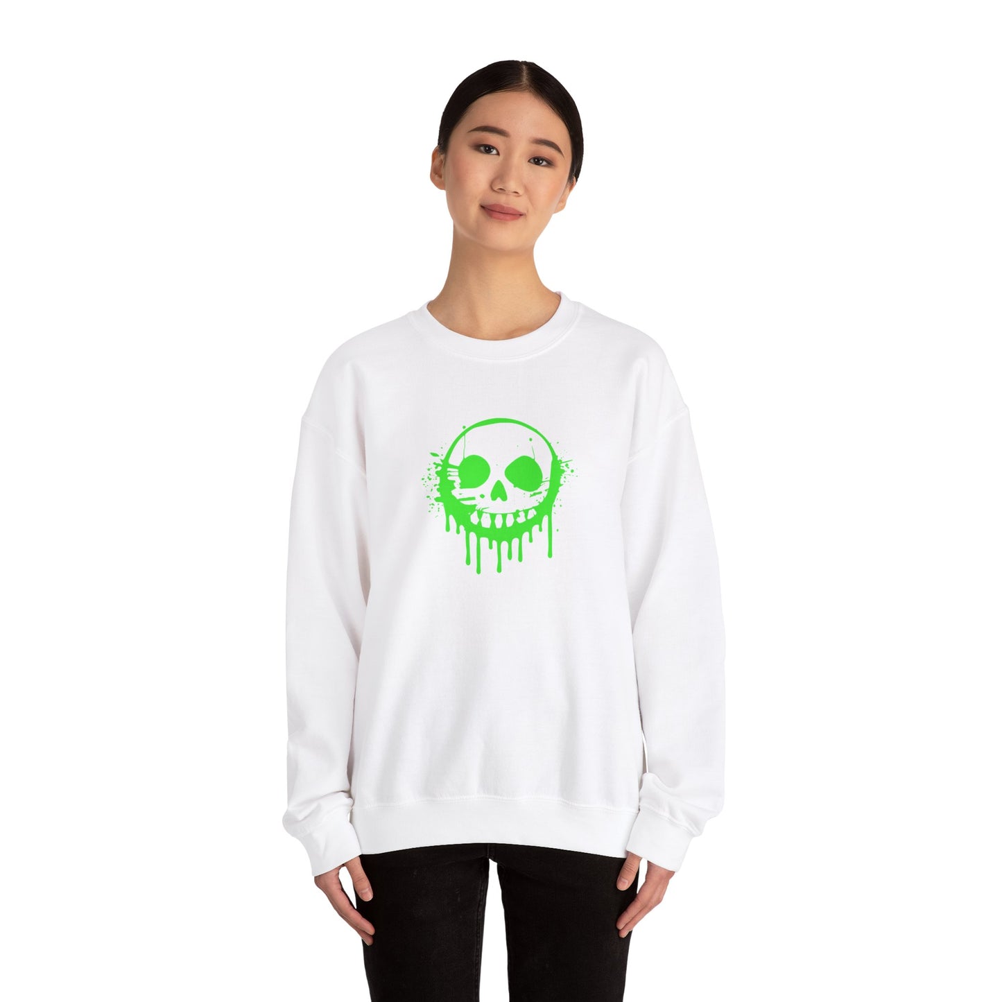 Green Ooze Face Unisex Heavy Blend™ Crewneck Sweatshirt