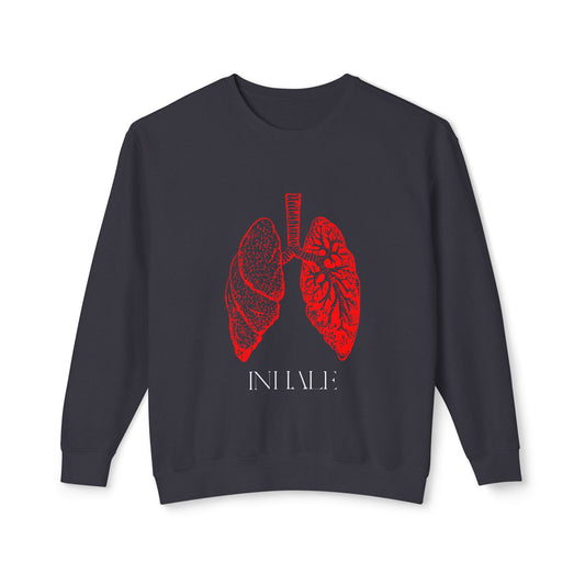 Inhale Unisex Lightweight Crewneck Sweatshirt