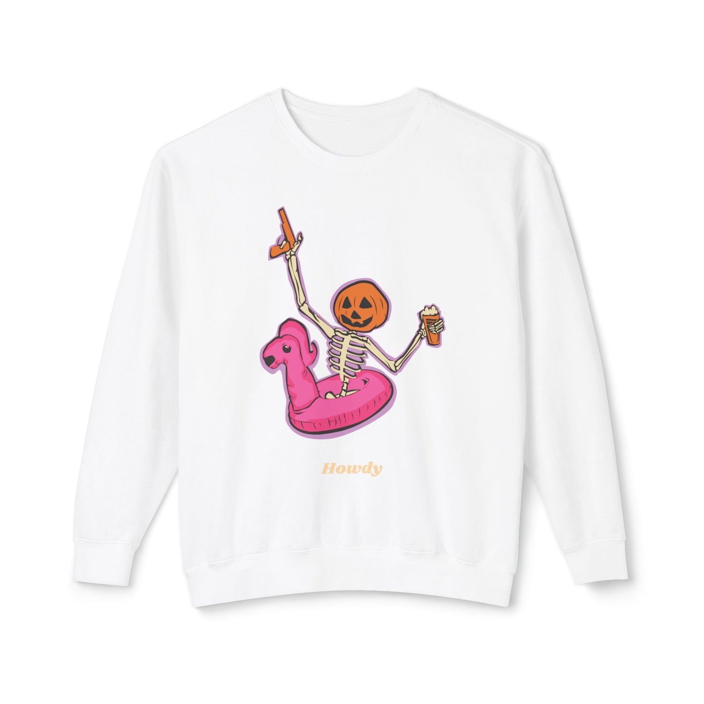 Howdy Jack Flamingo Unisex Lightweight Crewneck Sweatshirt