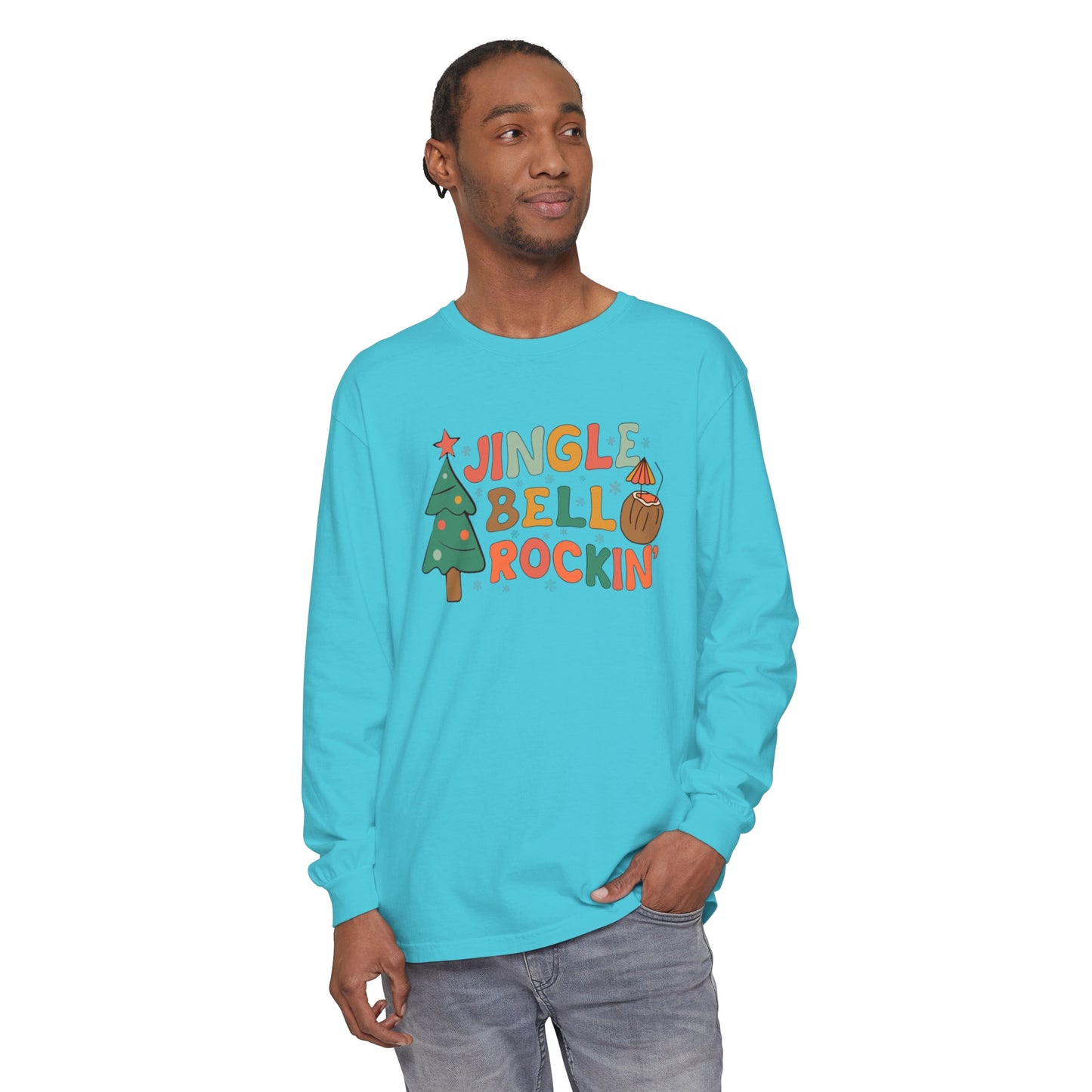 Jingle Bell Rockin Unisex Garment-dyed Long Sleeve T-Shirt