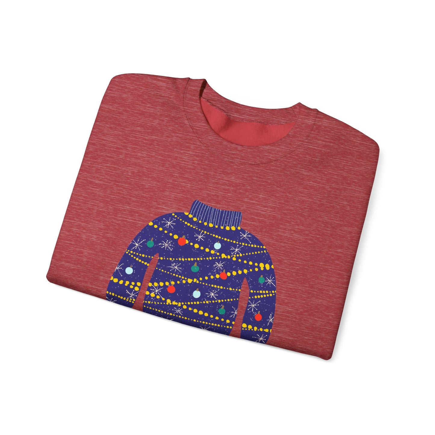 Ugly Blue Christmas Sweater Unisex Heavy Blend™ Crewneck Sweatshirt