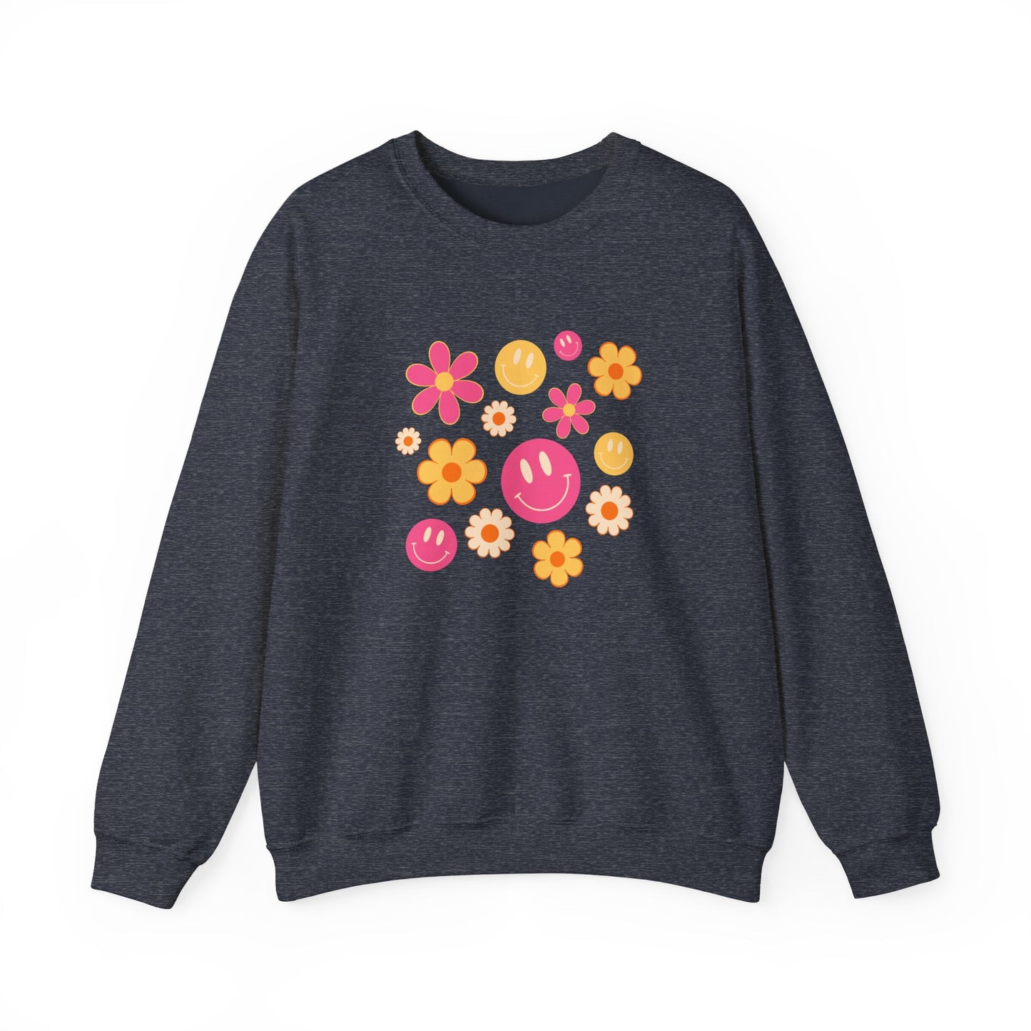 The 70’s Happy Floral Unisex Heavy Blend™ Crewneck Sweatshirt