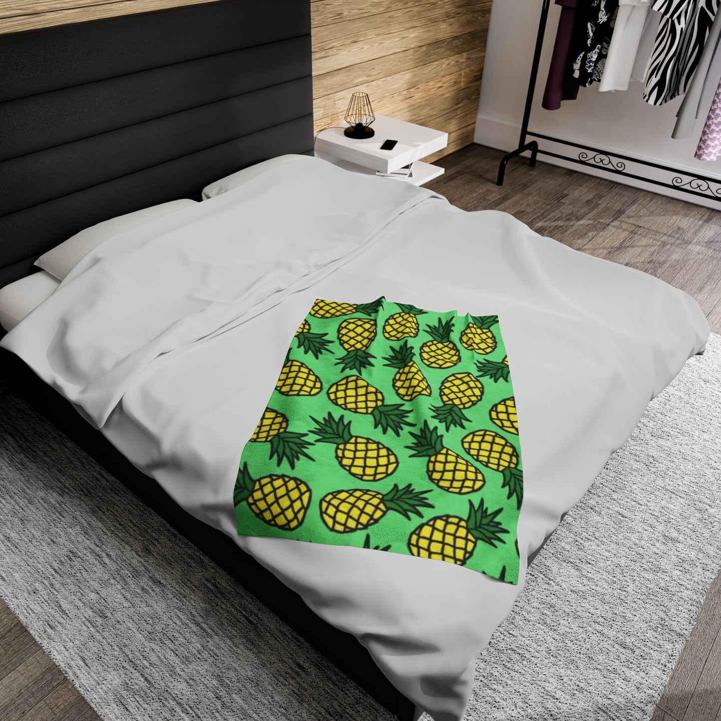 Pineapples! Velveteen Plush Blanket