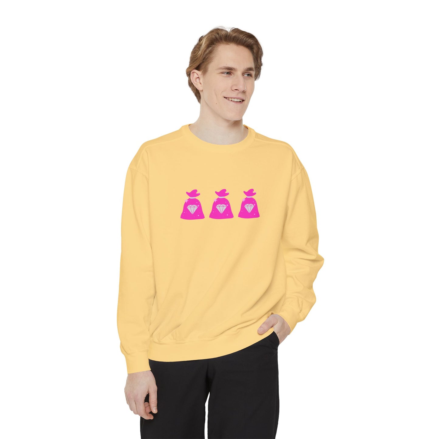 Pink Money Bags Unisex Garment-Dyed Sweatshirt