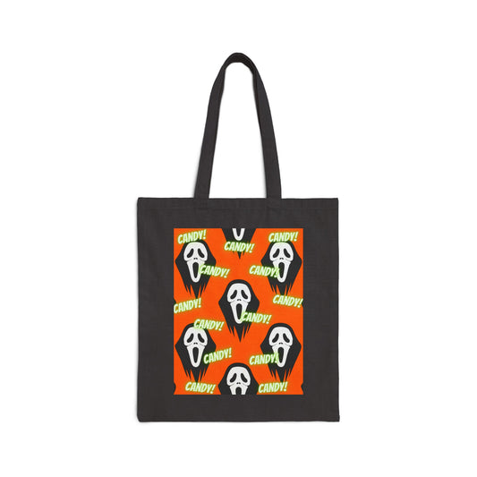 Scream for Candy Trick or Treat Cotton Canvas Tote Bag