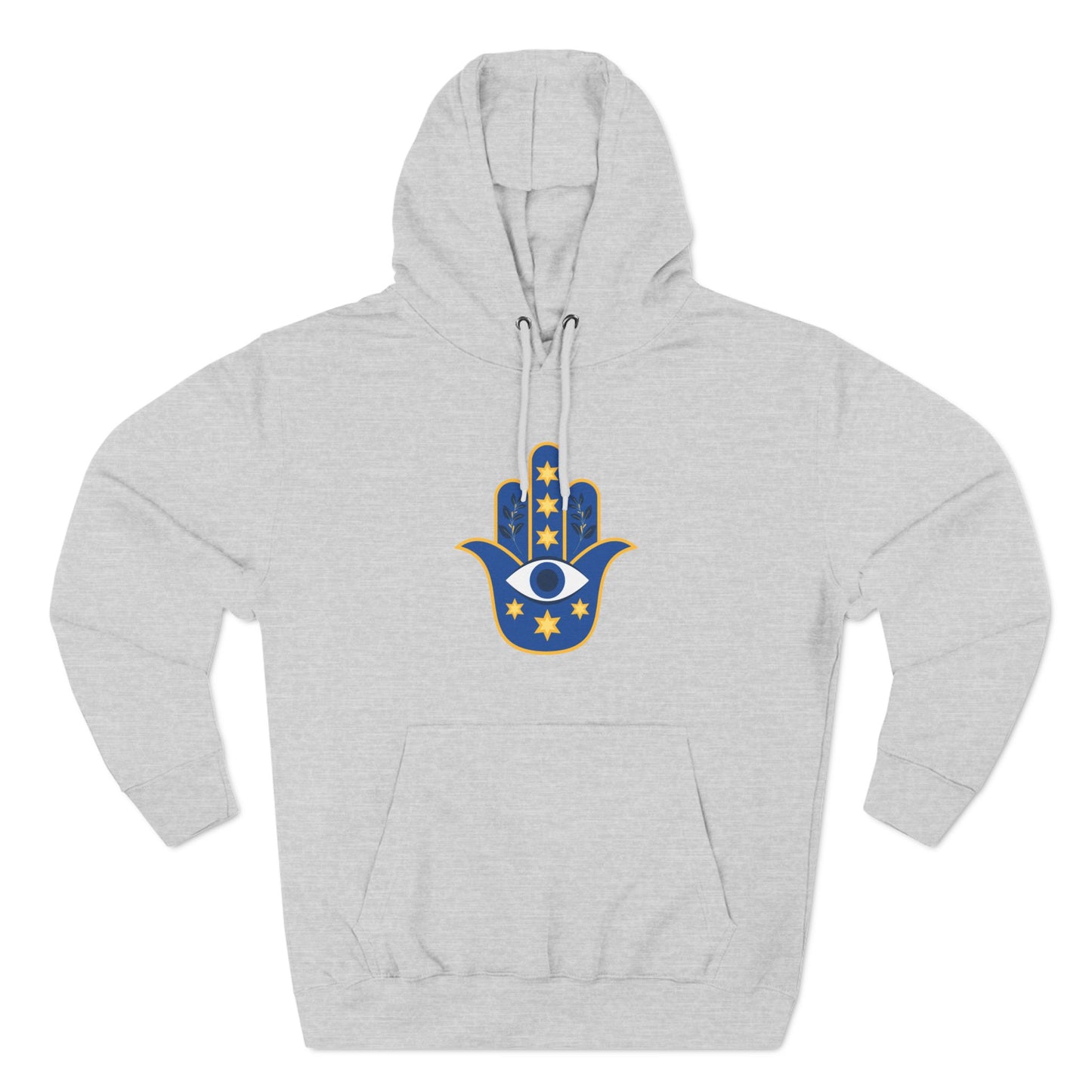 Blue Hamsa Three-Panel Fleece Hoodie