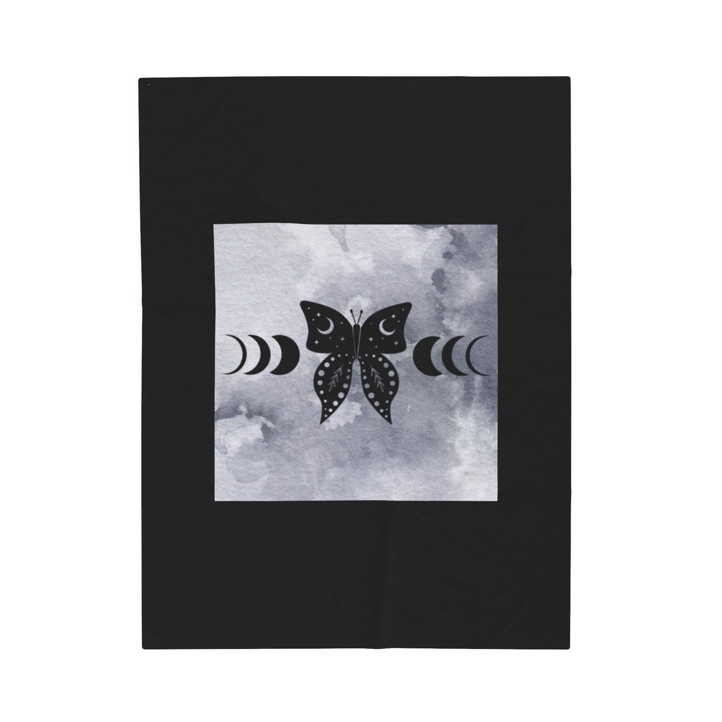 Moth Moon Velveteen Plush Blanket