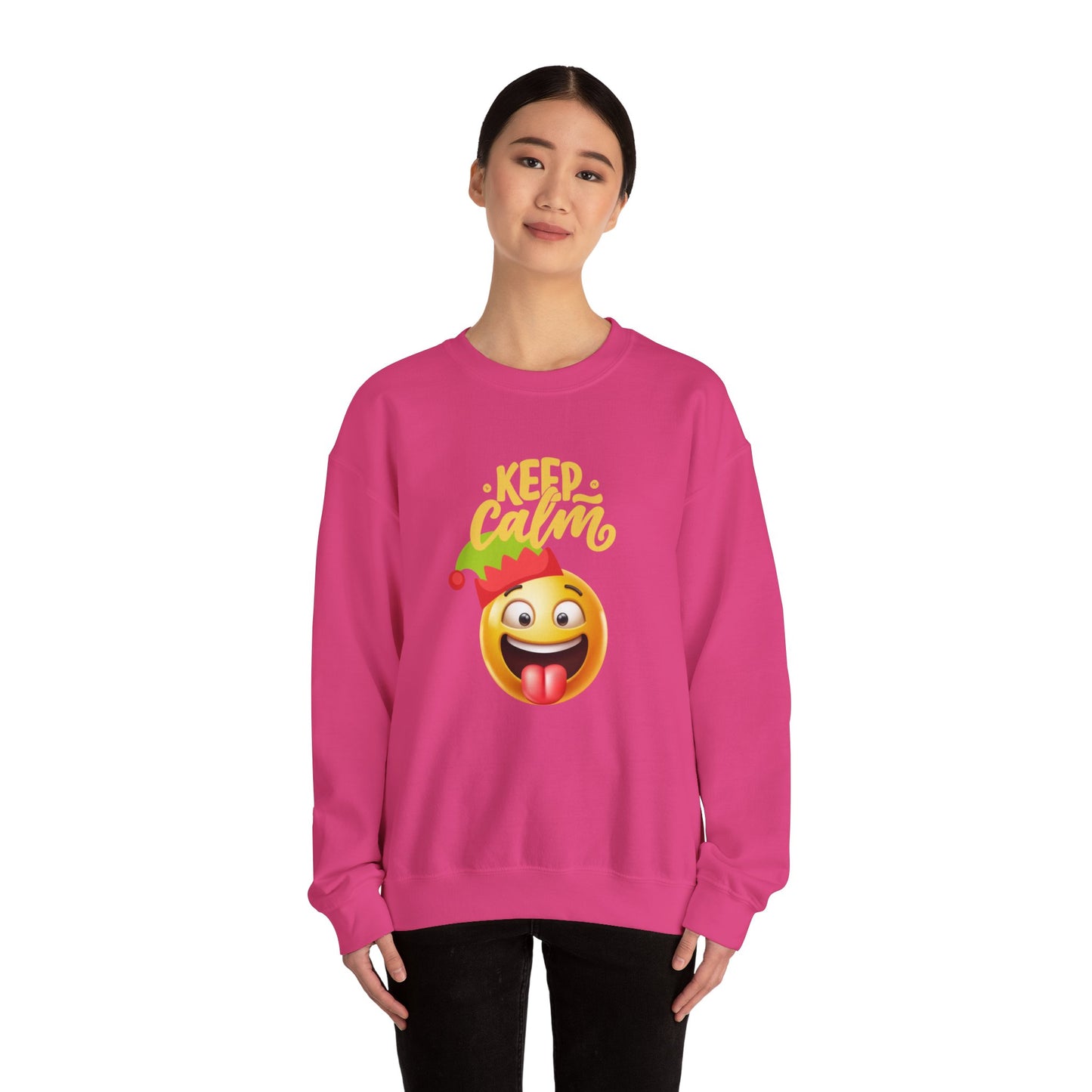 Keep Calm Emoji Christmas Unisex Heavy Blend™ Crewneck Sweatshirt