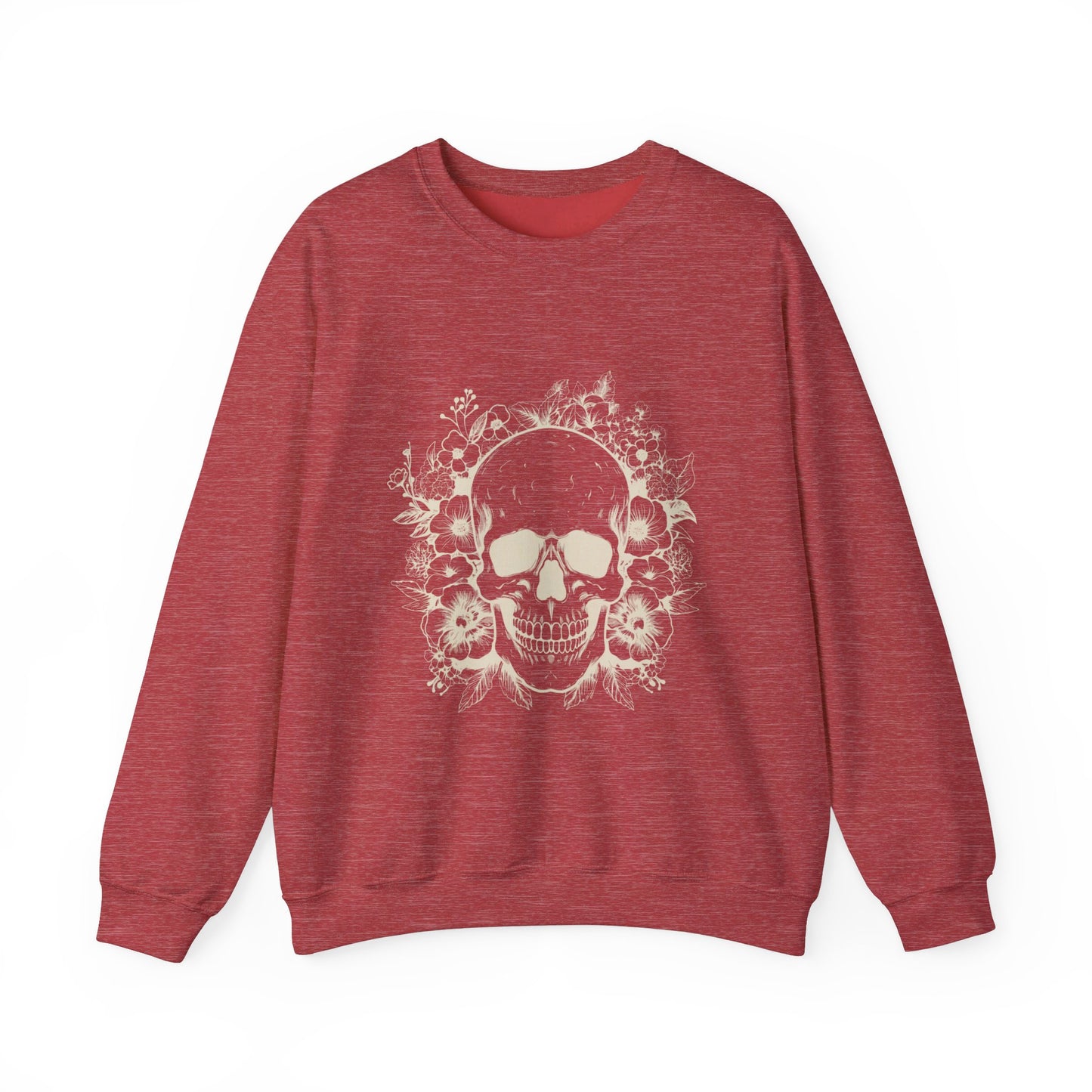 Inked Skull Flowers Unisex Heavy Blend™ Crewneck Sweatshirt