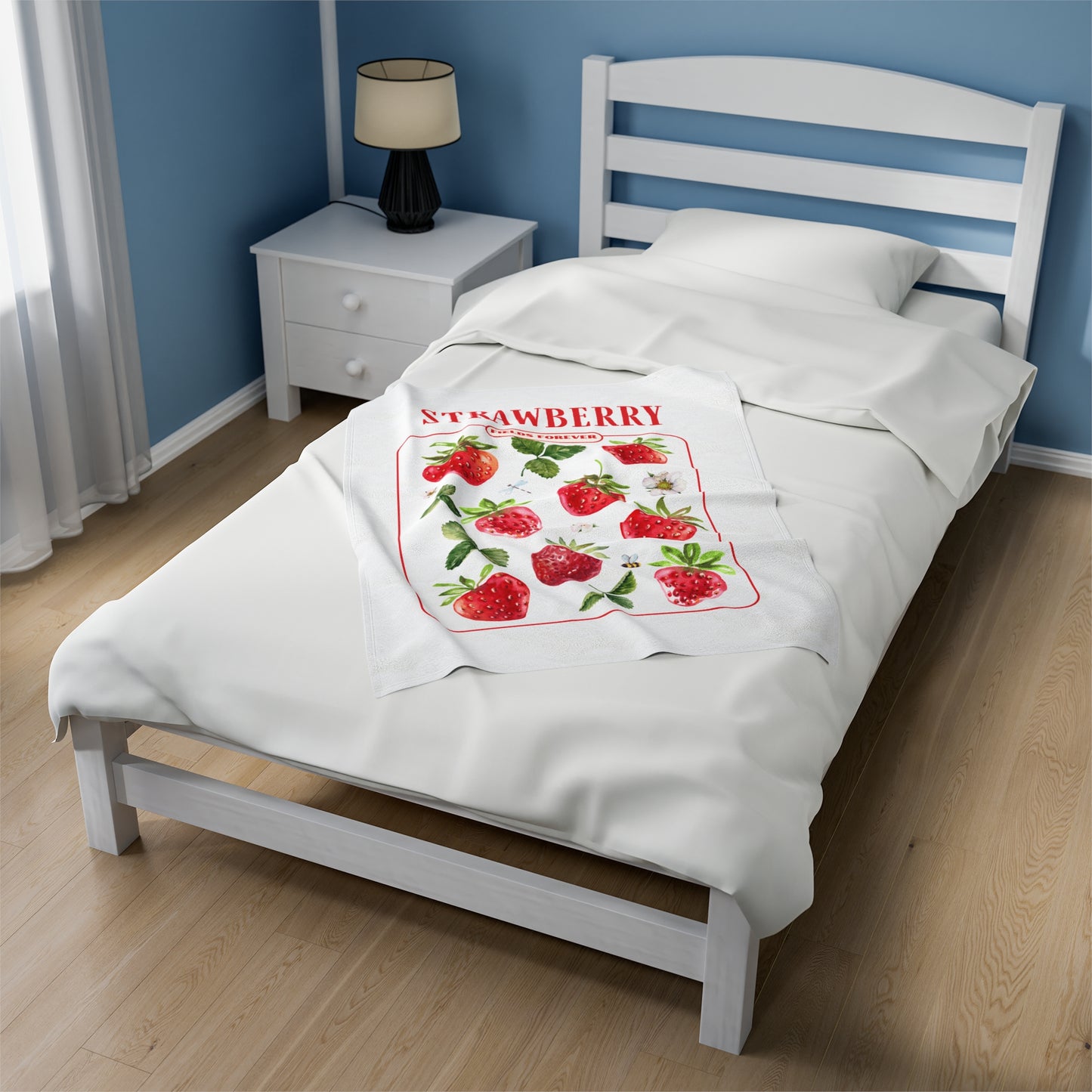 Strawberry Fields Velveteen Plush Blanket