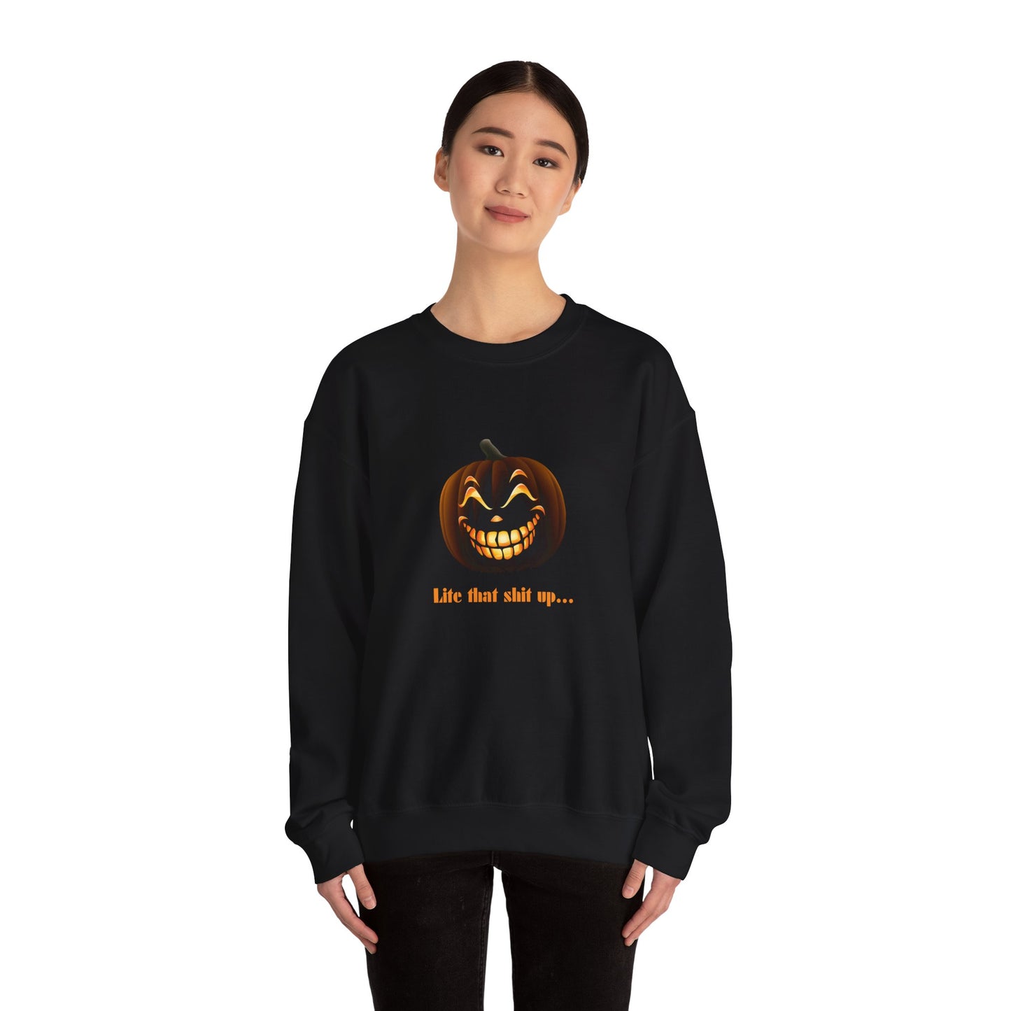 Lite That Shit Up Halloween Adult Unisex Heavy Blend™ Crewneck Sweatshirt