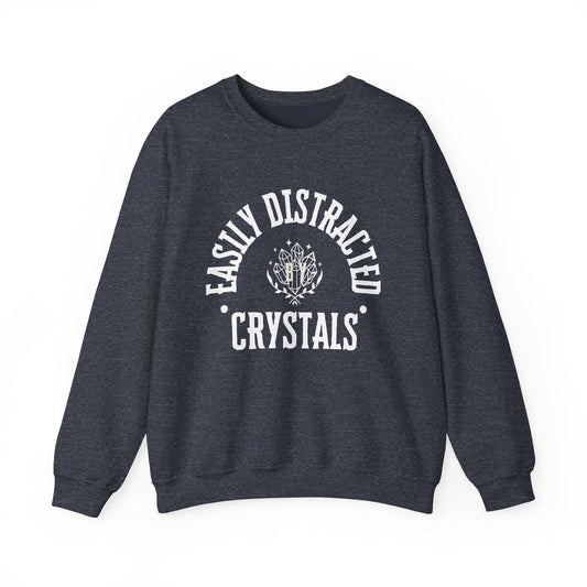 Easily Distracted by Crystals II Unisex Heavy Blend™ Crewneck Sweatshirt