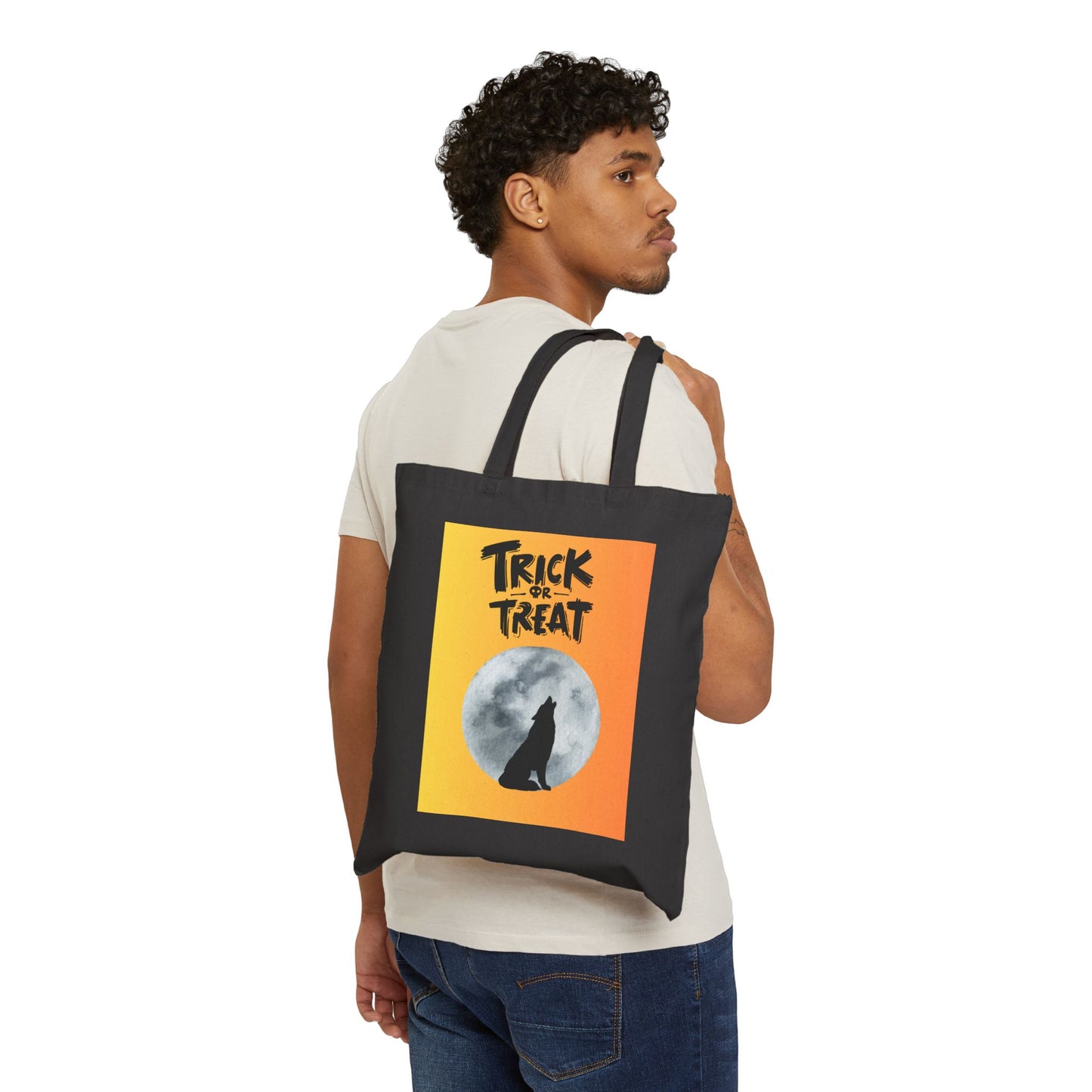 Howlin Trick or Treat Cotton Canvas Tote Bag