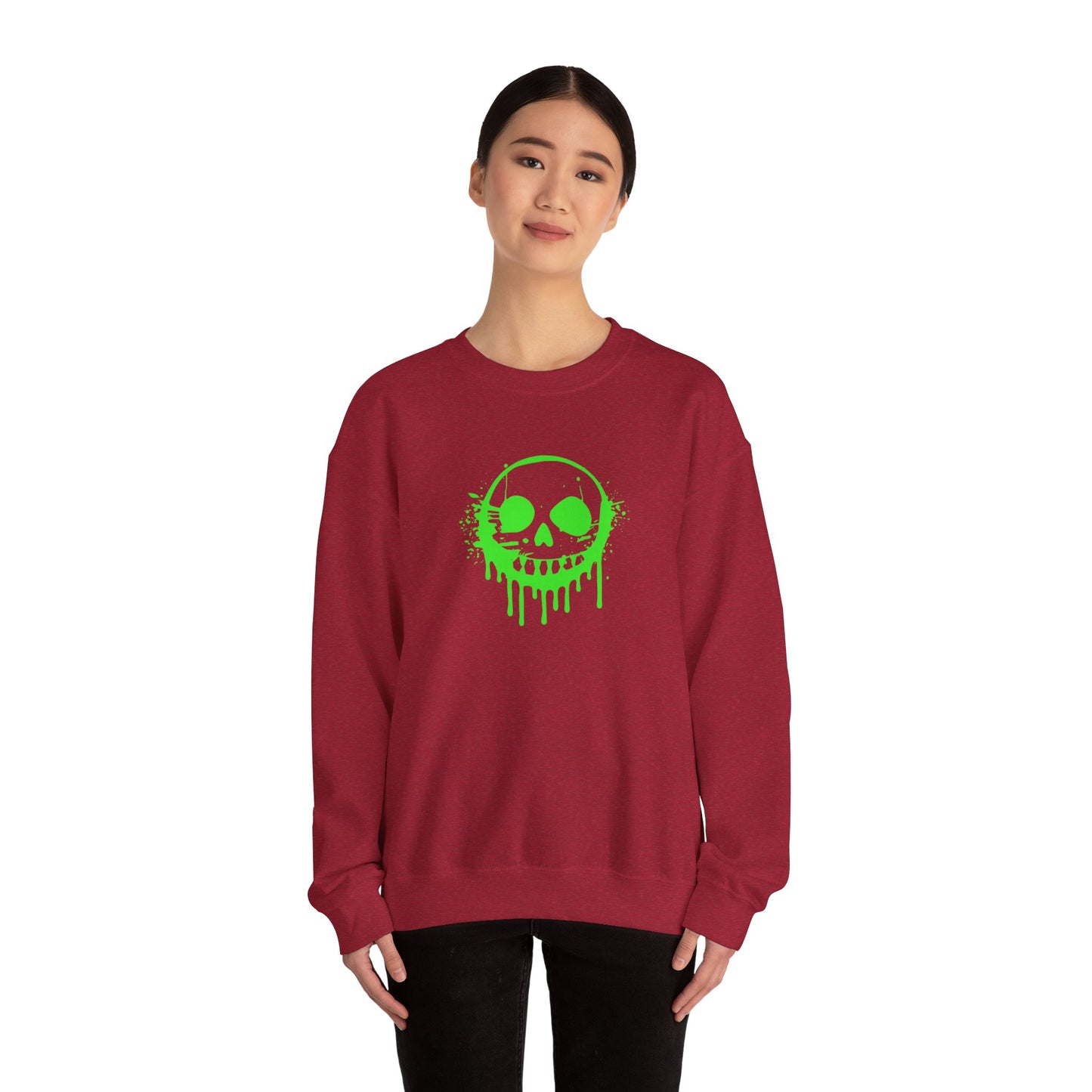 Green Ooze Face Unisex Heavy Blend™ Crewneck Sweatshirt