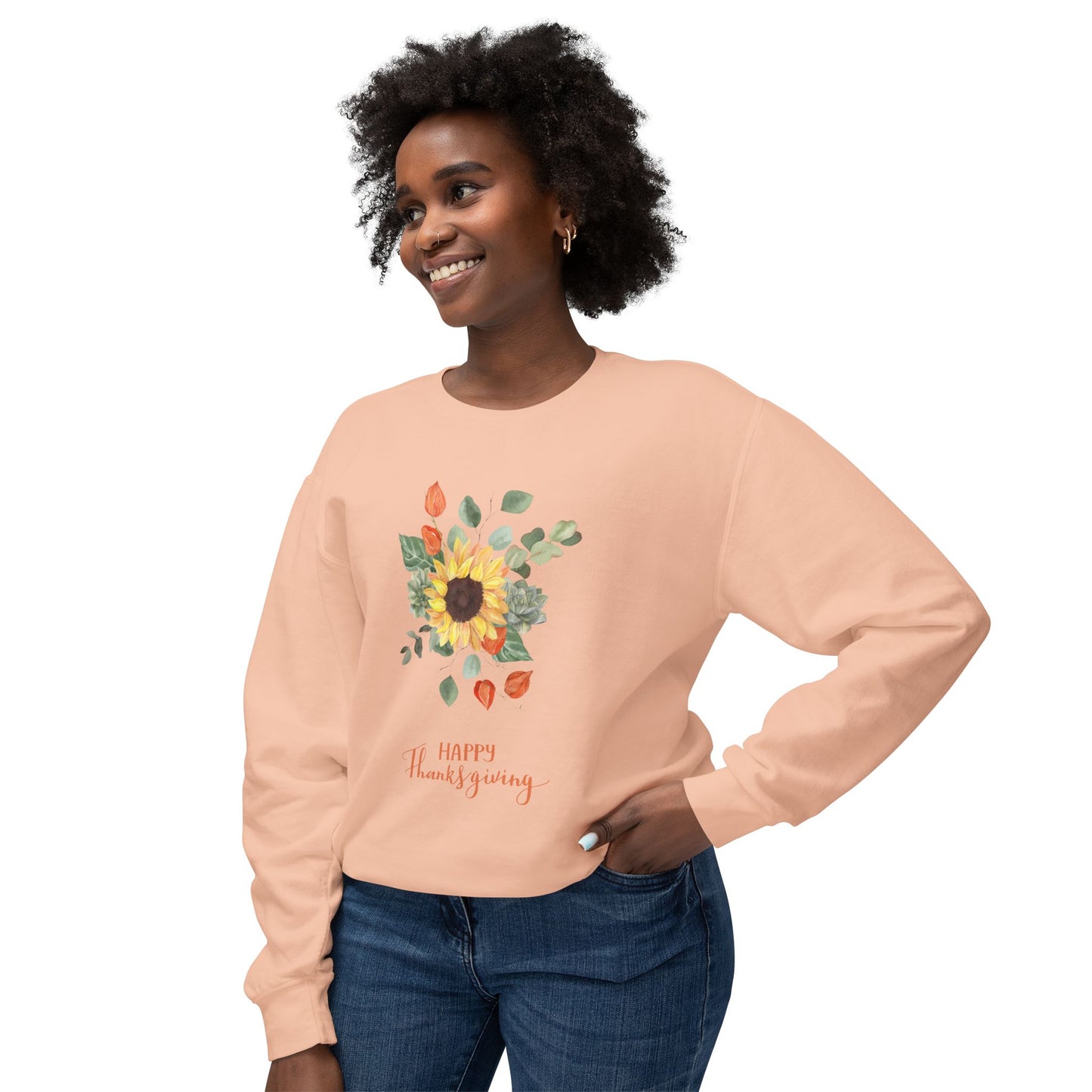 Floral TG Unisex Lightweight Crewneck Sweatshirt