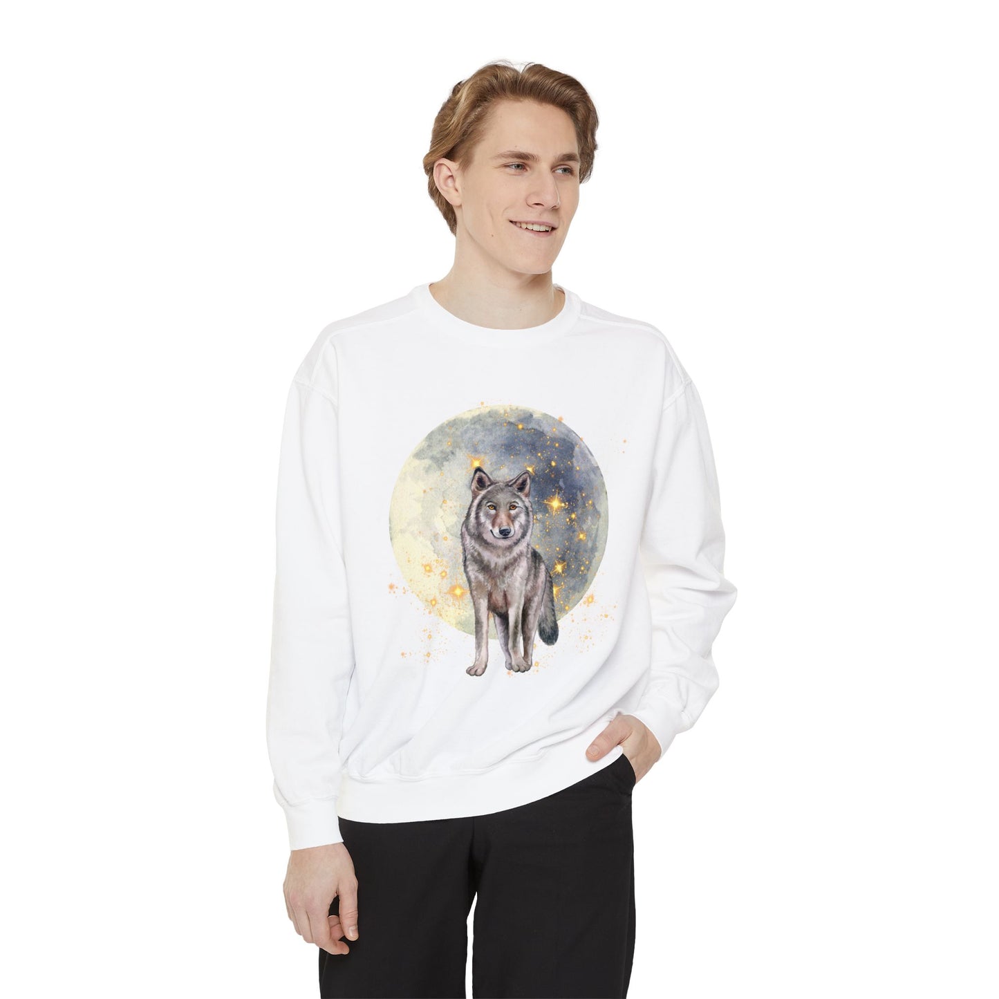 Wolf Moon Unisex Garment-Dyed Sweatshirt