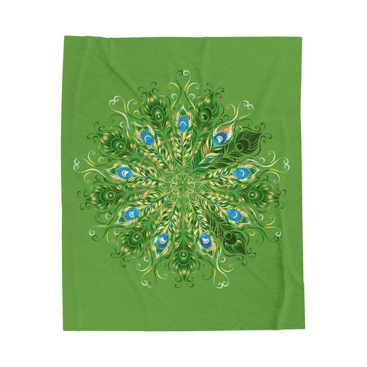 Peacock Velveteen Plush Blanket