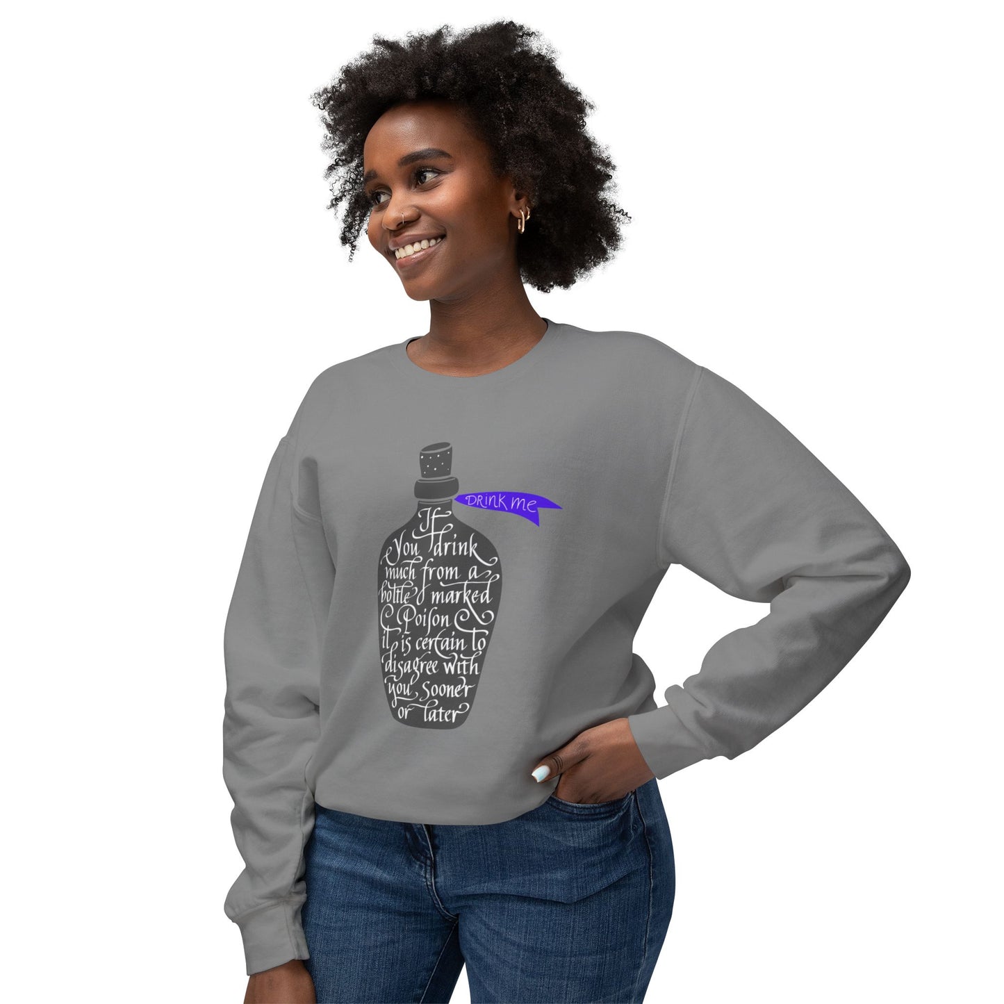 Drink Me Unisex Lightweight Crewneck Sweatshirt