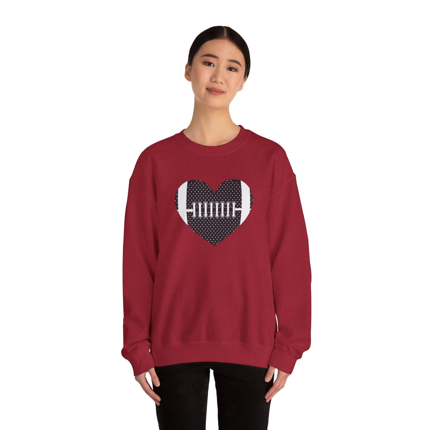 Football Heart Unisex Heavy Blend™ Crewneck Sweatshirt