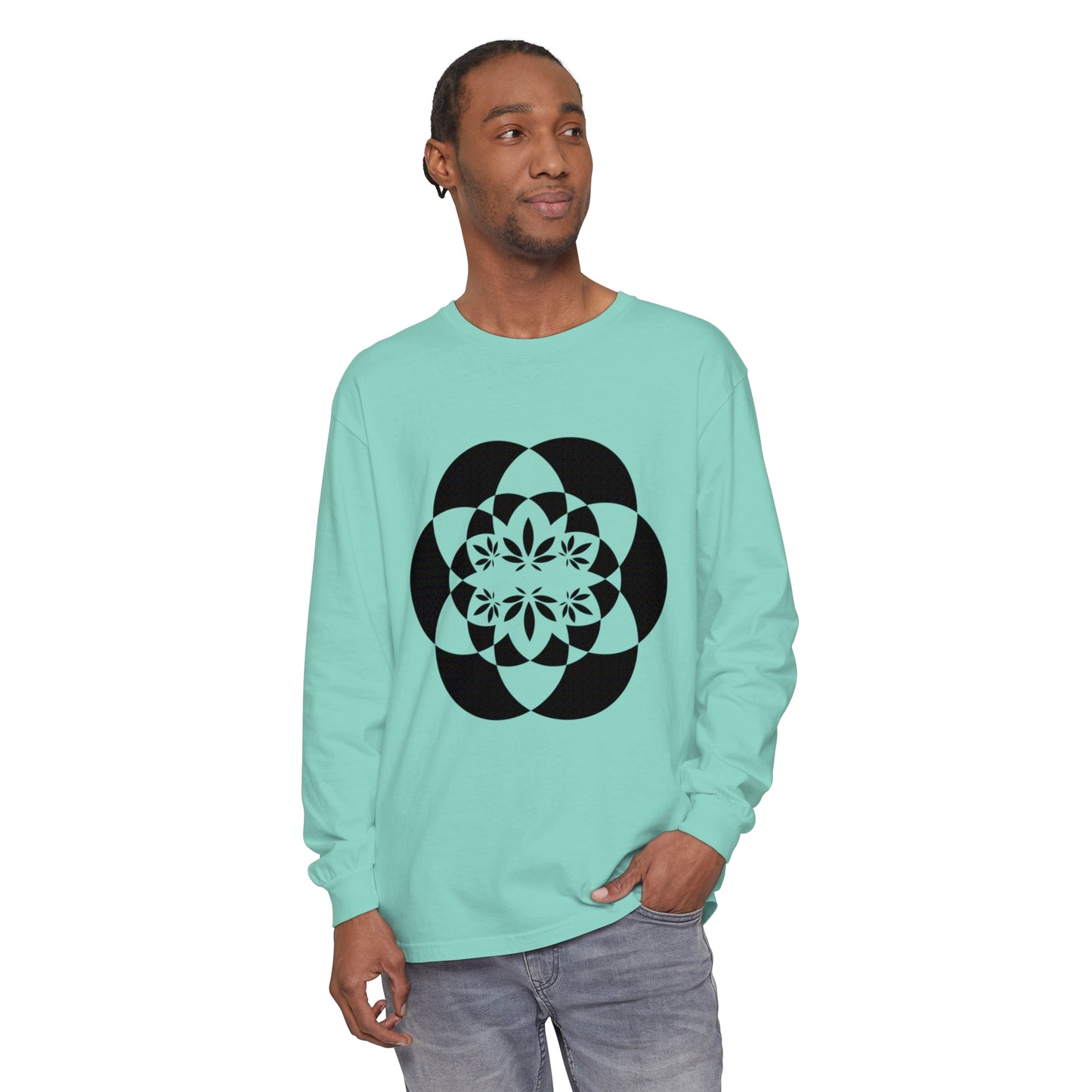 Flower for Life Unisex Garment-dyed Long Sleeve T-Shirt