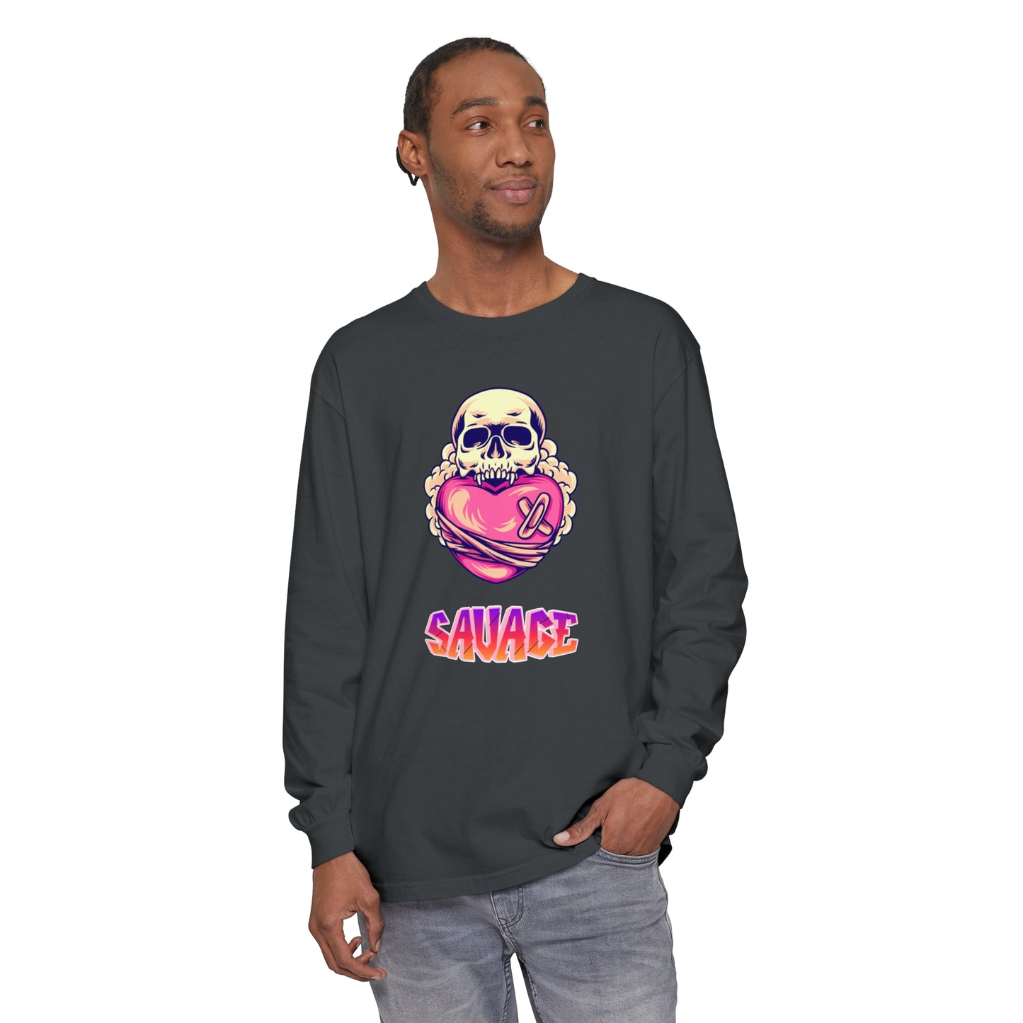 Savage Heart Unisex Garment-dyed Long Sleeve T-Shirt