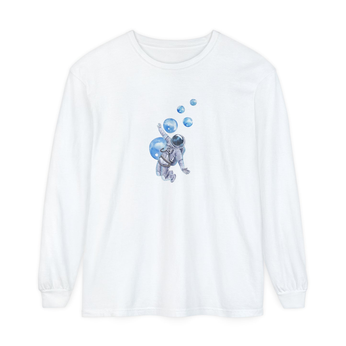 Space Bubbles Unisex Garment-dyed Long Sleeve T-Shirt