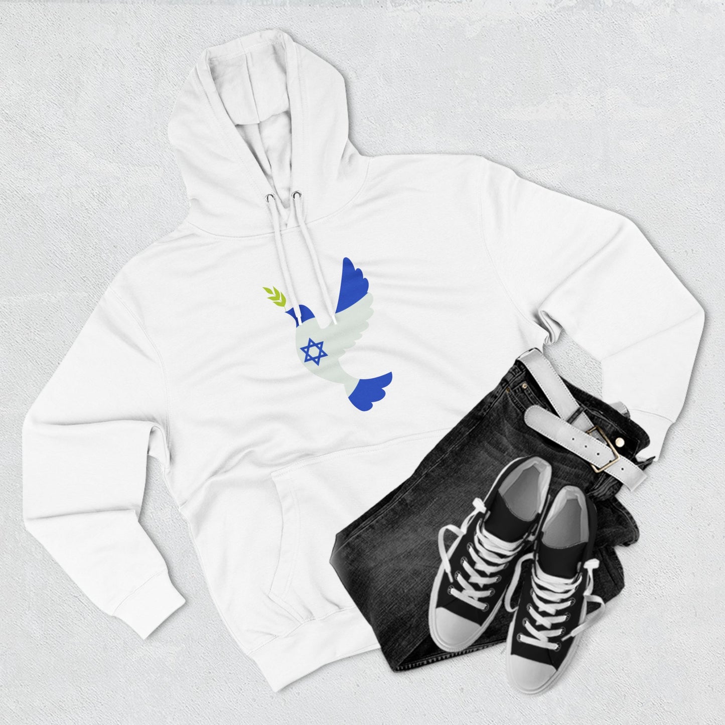 Hanukkah Dove Three-Panel Fleece Hoodie