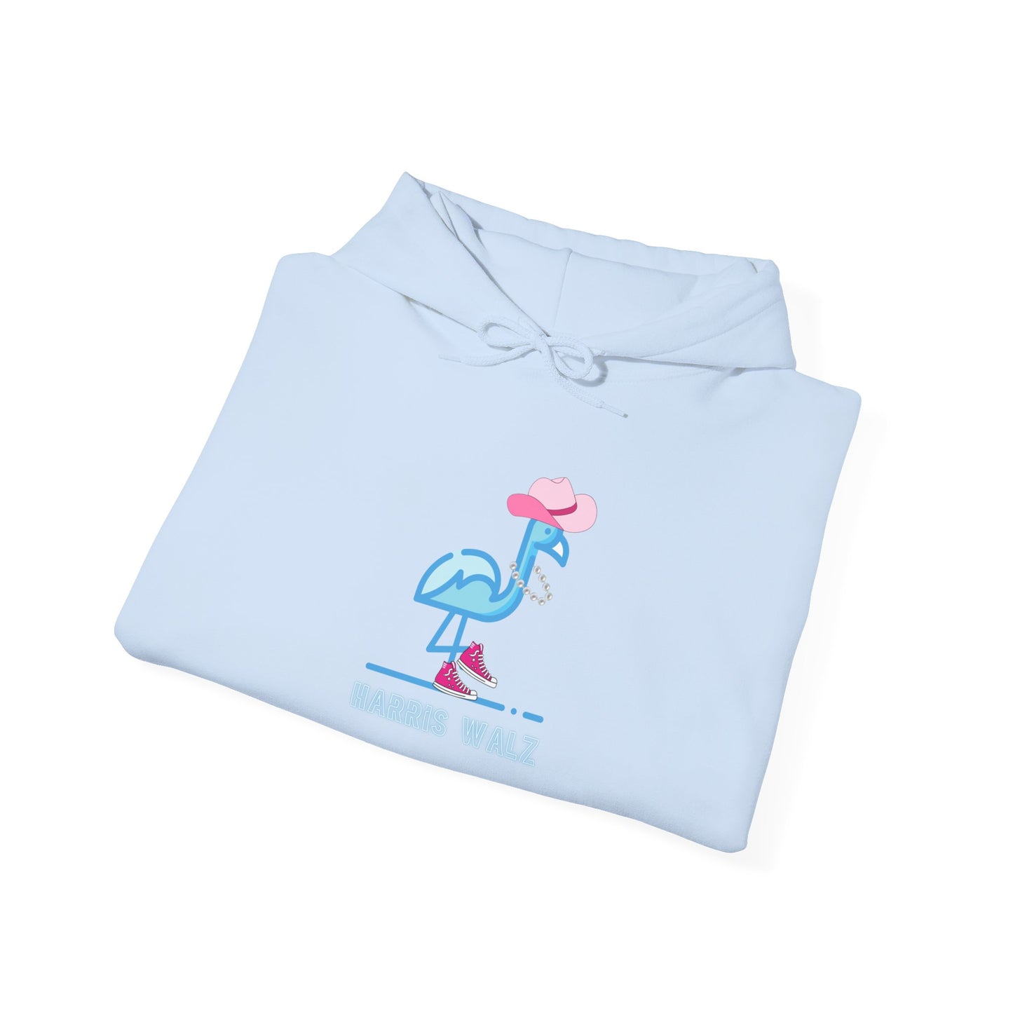 Harris Walz Blue Flamingo Unisex Heavy Blend™ Hooded Sweatshirt