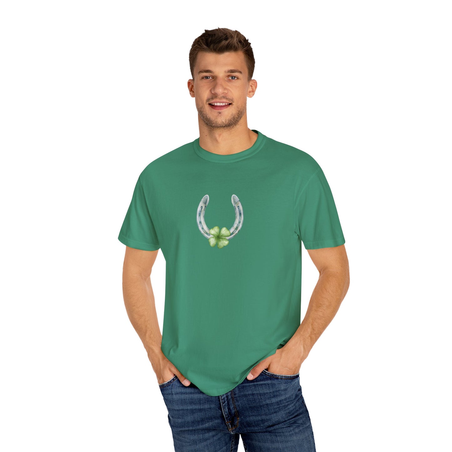 Lucky Horseshoe II St Patrick’s Day Unisex Garment-Dyed T-shirt