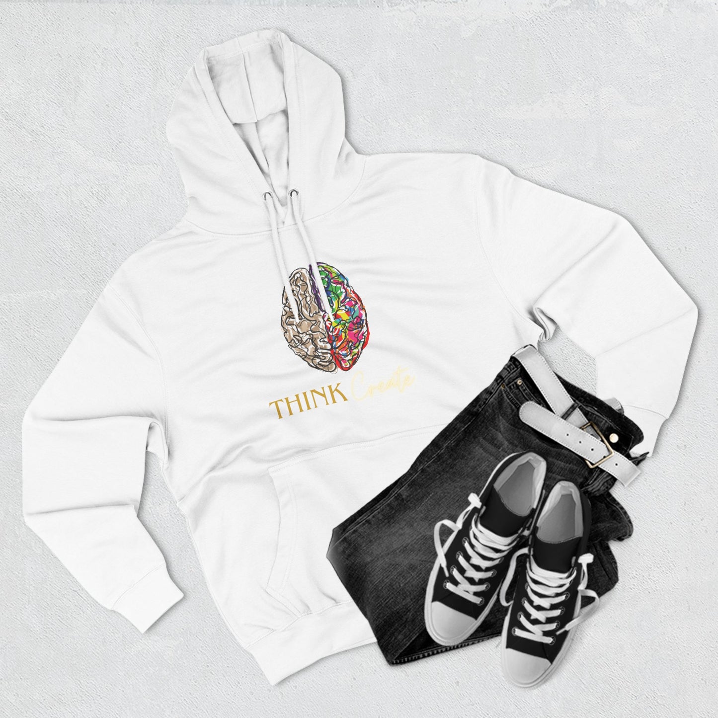 Think Create Three-Panel Fleece Hoodie