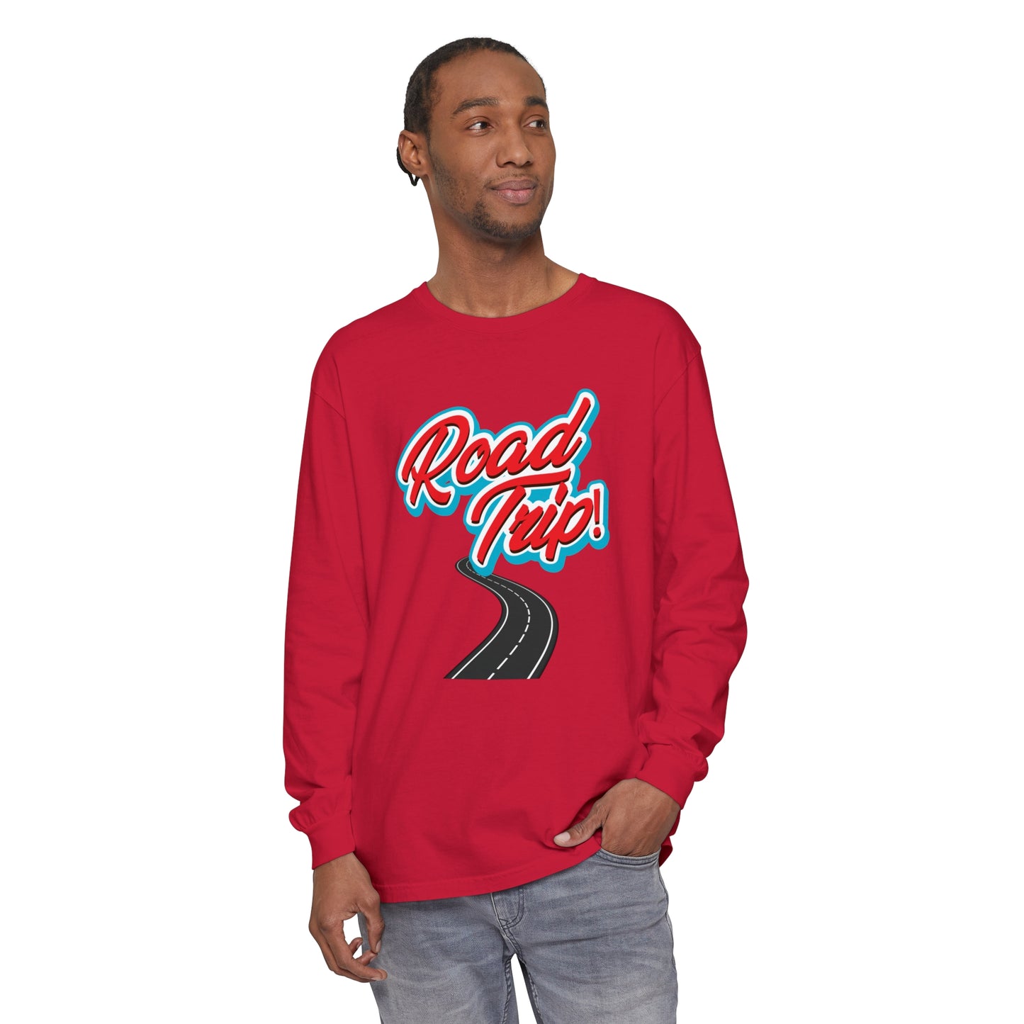 Road Trip Unisex Garment-dyed Long Sleeve T-Shirt